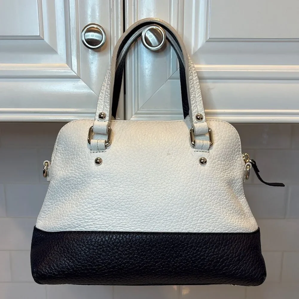 Kate Spade Bag Purse Handbag Leather Color Block Pebbled Domed Satchel Bag Tote